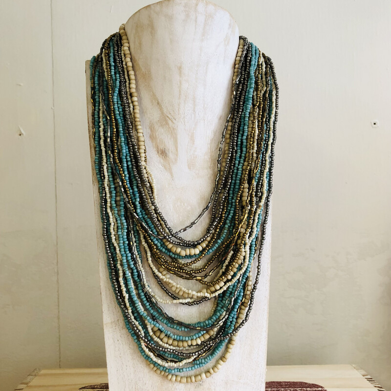 Short Beaded Turquoise Necklace 