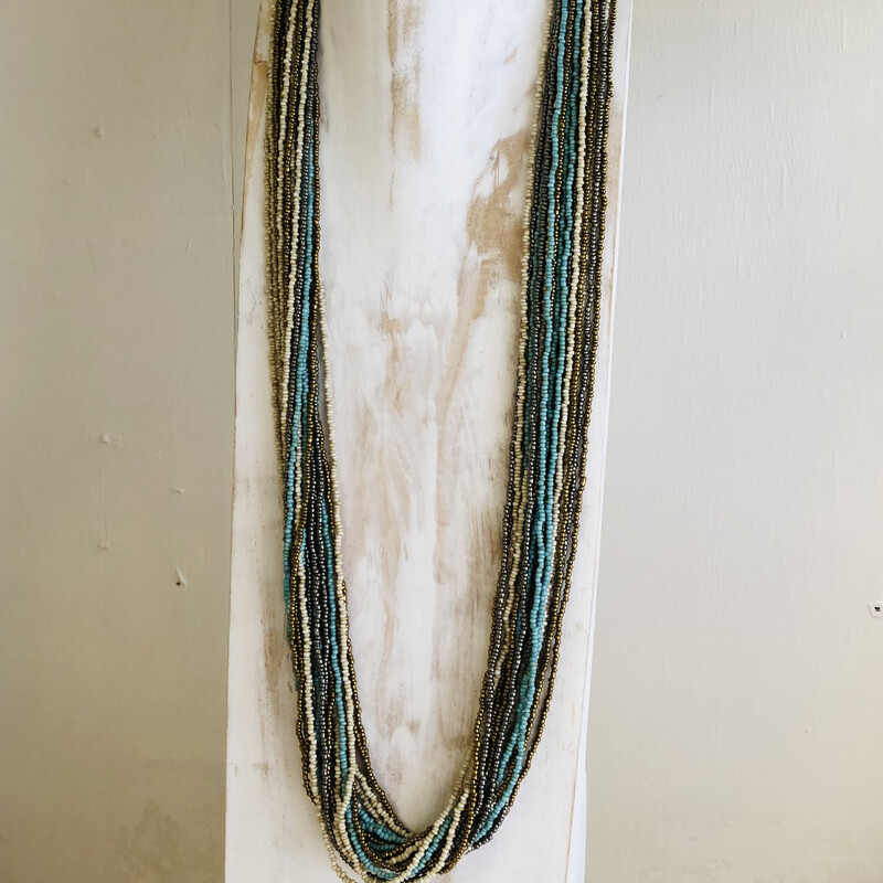 Long Beaded Turquoise Necklace 