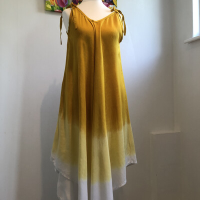 Ombré Handkerchief Dress - Mustard
