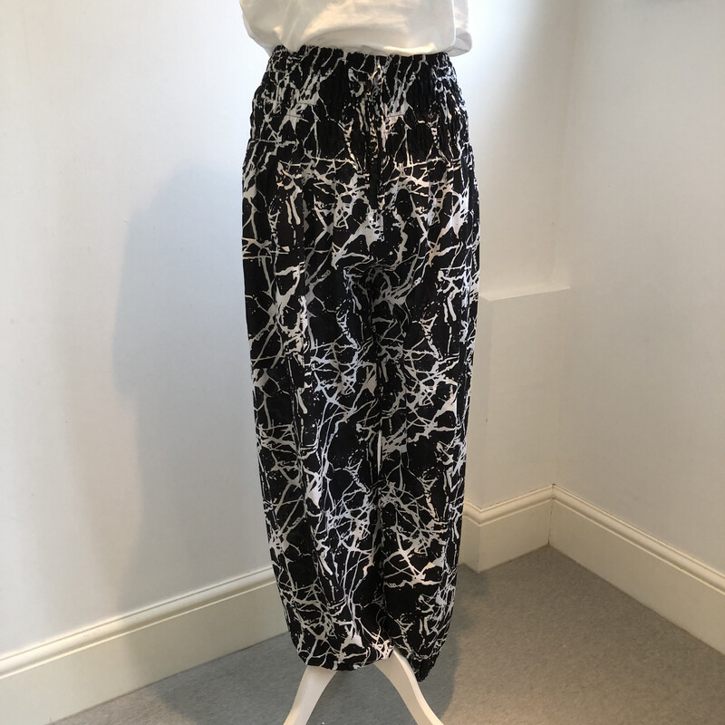 Bali Scribble Design Trousers - Black