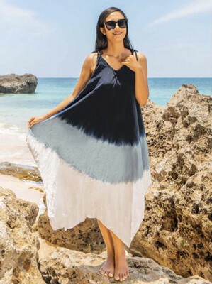 Ombré Handkerchief Dress - Black