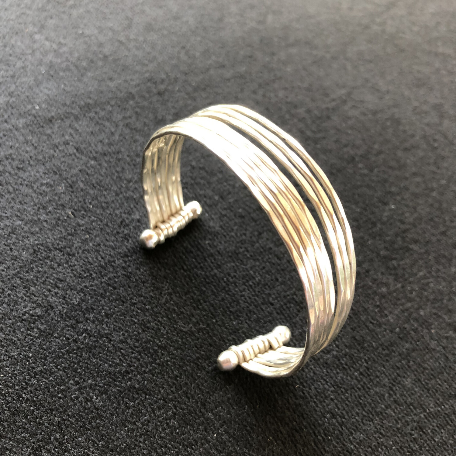 Narrow Silver Coloured Metal Cuff