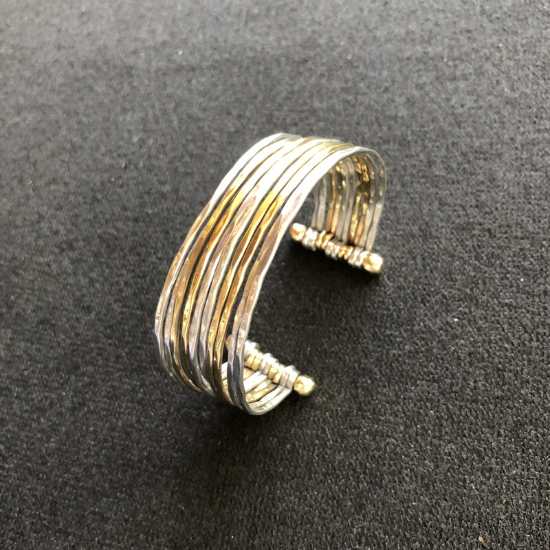 Silver &amp; Gold coloured Metal Cuff