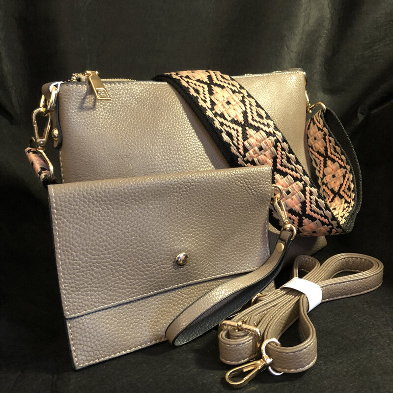 Mocha Crossbody Bag with two straps