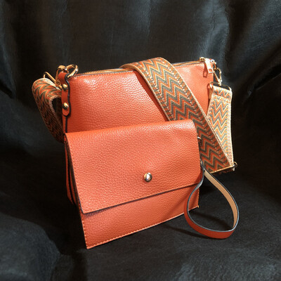 Orange Crossbody Bag with two straps