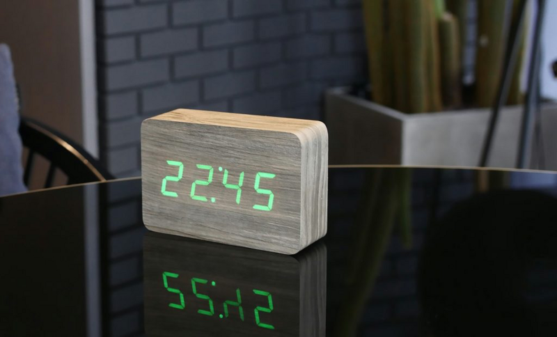 Brick Click Clock by Gingko in Ash effect