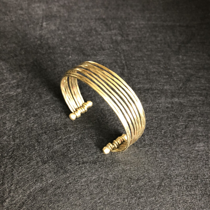 Narrow Gold Coloured Metal Cuff
