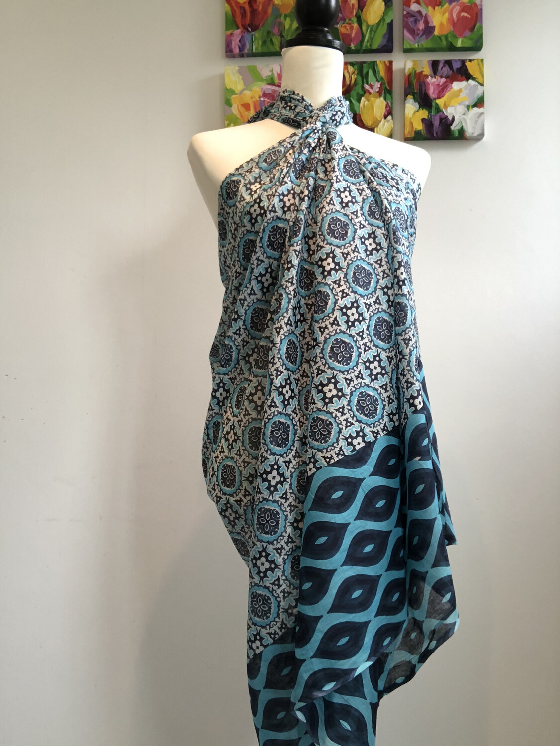 Blue Fine Cotton Sarong