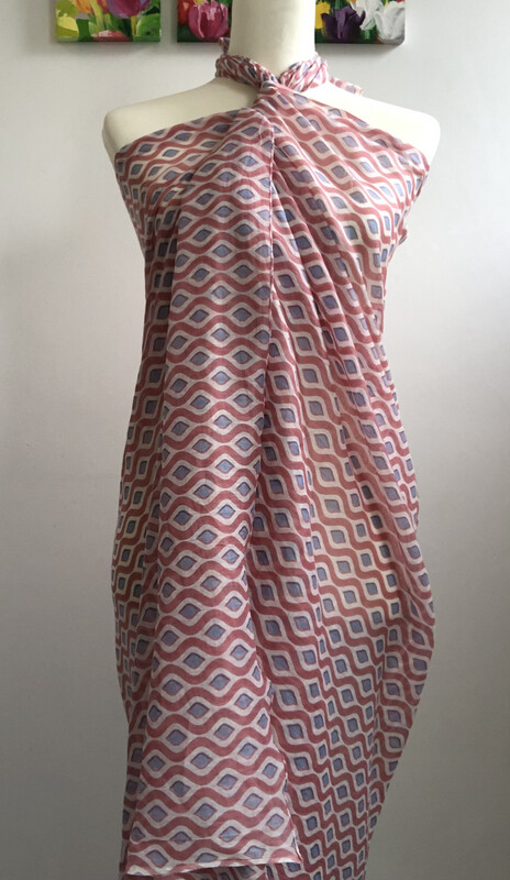 Red and Blue Fine Cotton Sarong