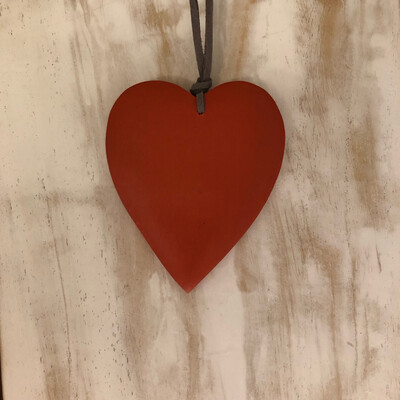 Orange Wooden Heart Pendant Necklace