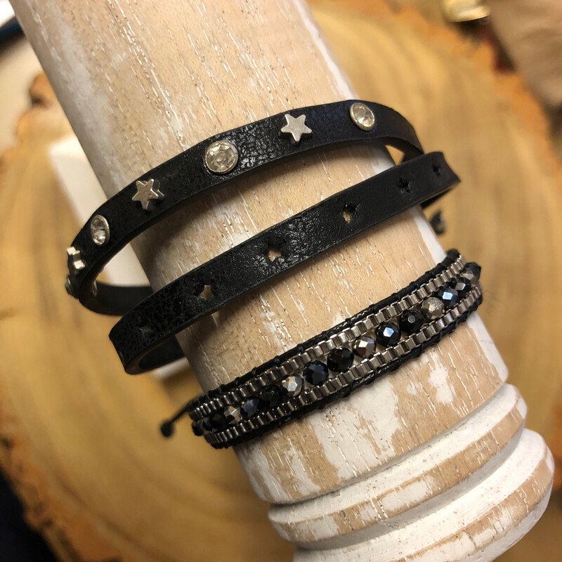 Starlight set of 2 Black Bracelets