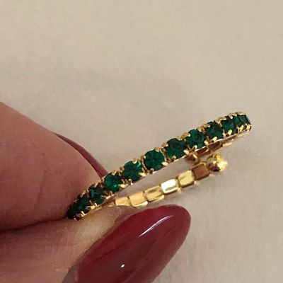 Skinny Emerald Crystal Ring