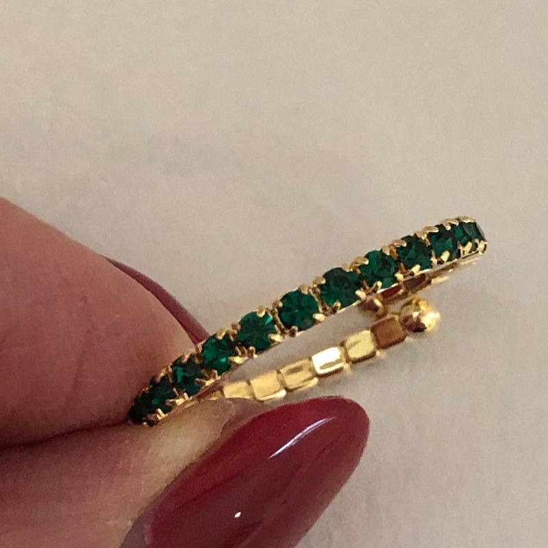 Skinny Emerald Crystal Ring
