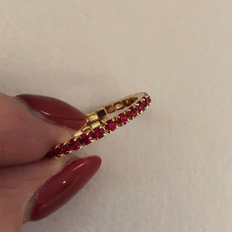 Skinny Ruby Crystal Ring