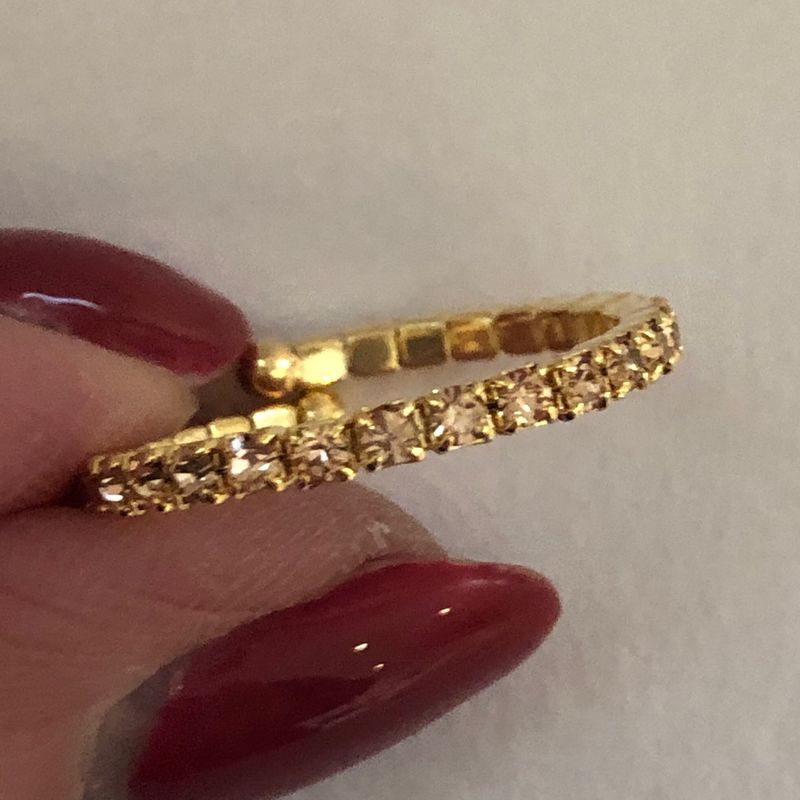 Skinny Peach Crystal Ring