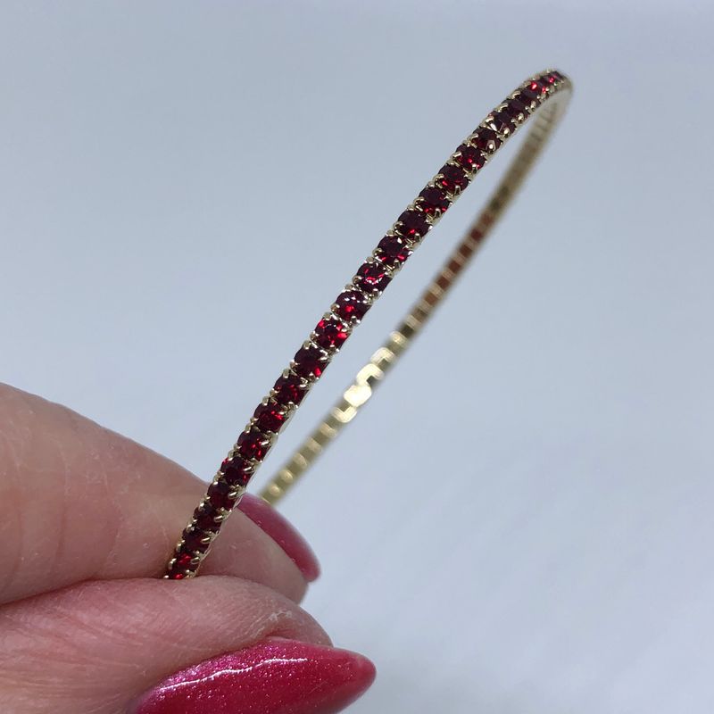 Skinny Ruby Crystal Bangle