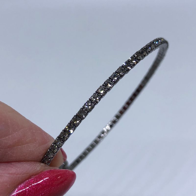 Skinny Black Crystal Bangle