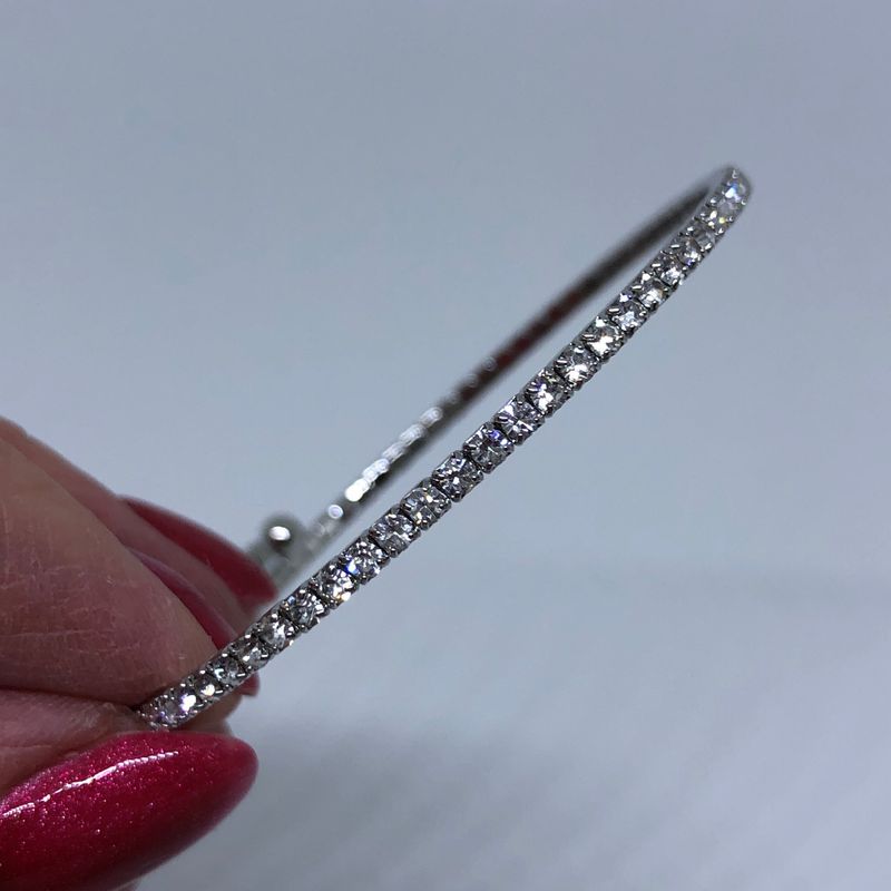 Skinny Crystal and Silver Bangle
