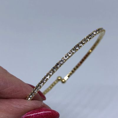 Skinny Crystal and Gold Bangle