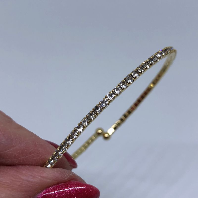 Skinny Crystal and Gold Bangle