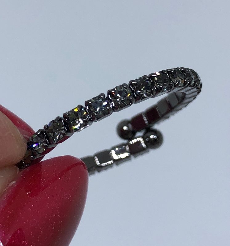 Skinny Black Crystal Ring