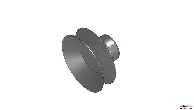 Faltensauger Silikon mit 1 1/2 Falten, Ausführung: Ø 40 mm, Länge 26,50 mm