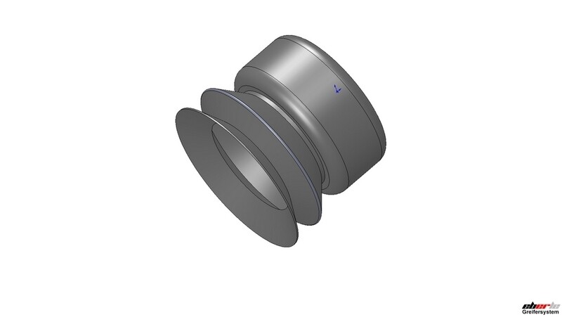 Faltensauger Silikon mit 1 1/2 Falten, Ausführung: Ø 20 mm, Länge 16 mm