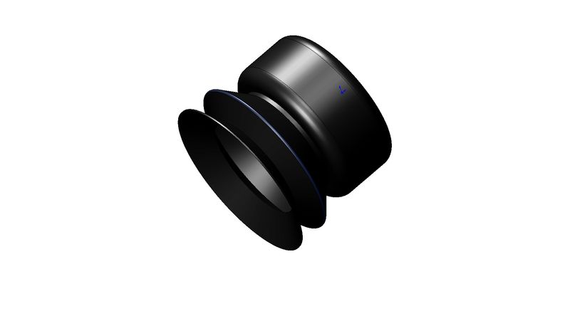 Faltensauger NBR mit 1 1/2 Falten, Ausführung: Ø 20 mm, Länge 16 mm