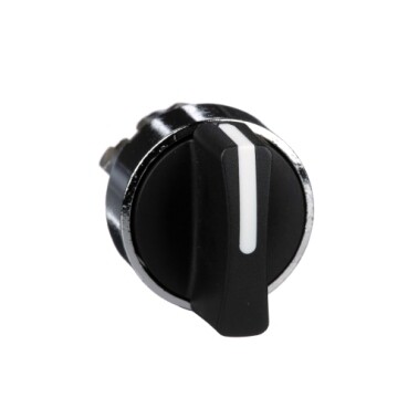 Black selector switch head Ø22 2/3-position stay put