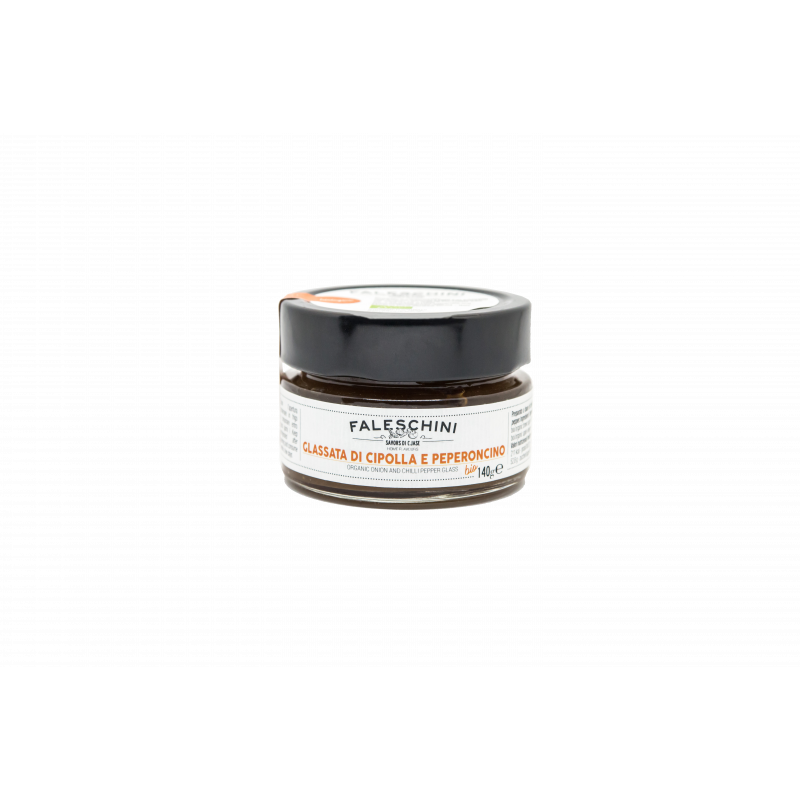 Glassata di cipolla e peperoncino BIO 140 gr.-Faleschini Glassata di cipolla e peperoncino BIO 140 gr.-Faleschini