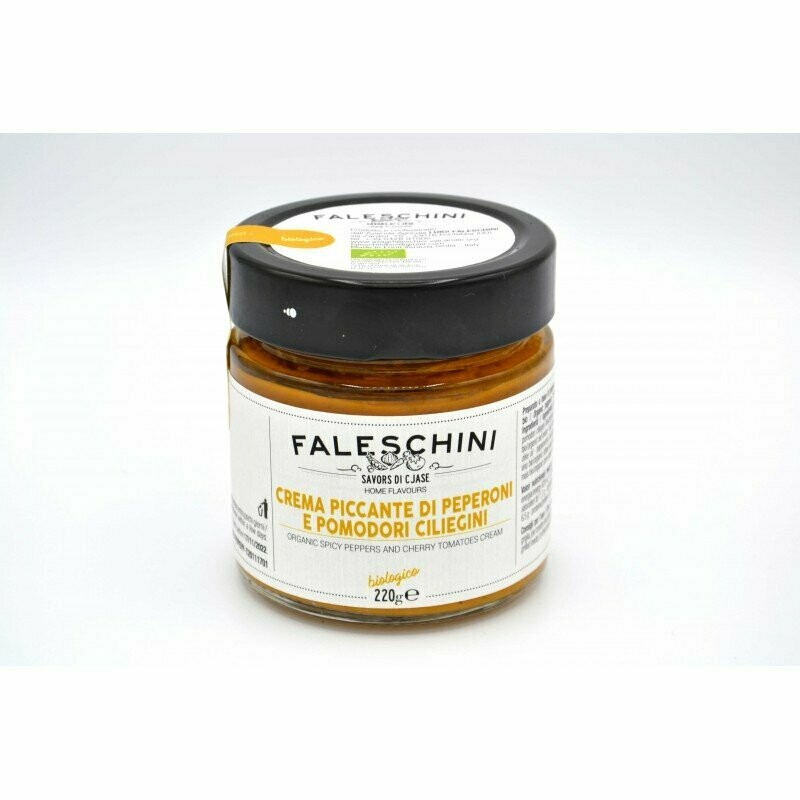 crema piccante di peperoni e pomodori ciliegini BIO -Faleschini crema piccante di peperoni e pomodori ciliegini BIO -Faleschini