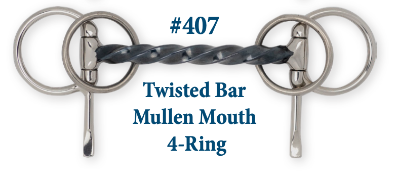 B407 Twisted Bar Mullen Mouth 4-Ring