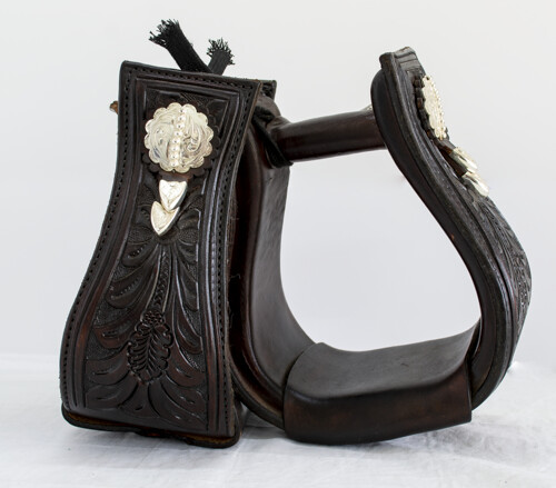 Dale Chavez Tooled Leather Stirrups