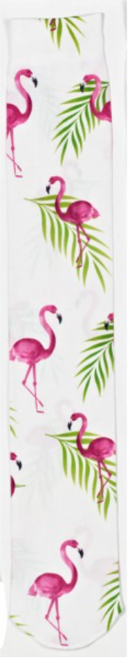 Ovation Zocks Boot Socks - White Flamingos