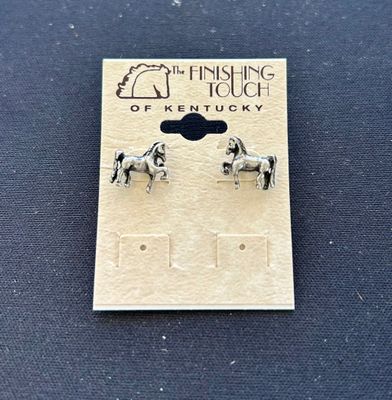 Retro Silver Saddlebred Earrings
