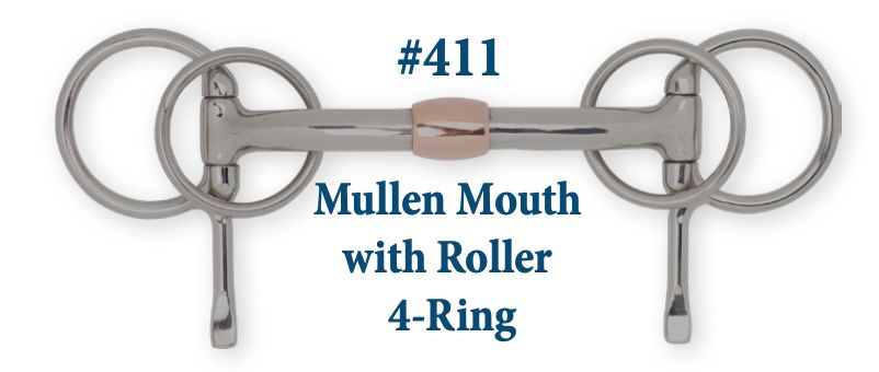 B411 Mullen Mouth w/ Roller 4-Ring