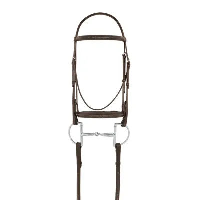 Camelot Fancy Raised Padded Hunt Bridle (w/ Reins, Cob)