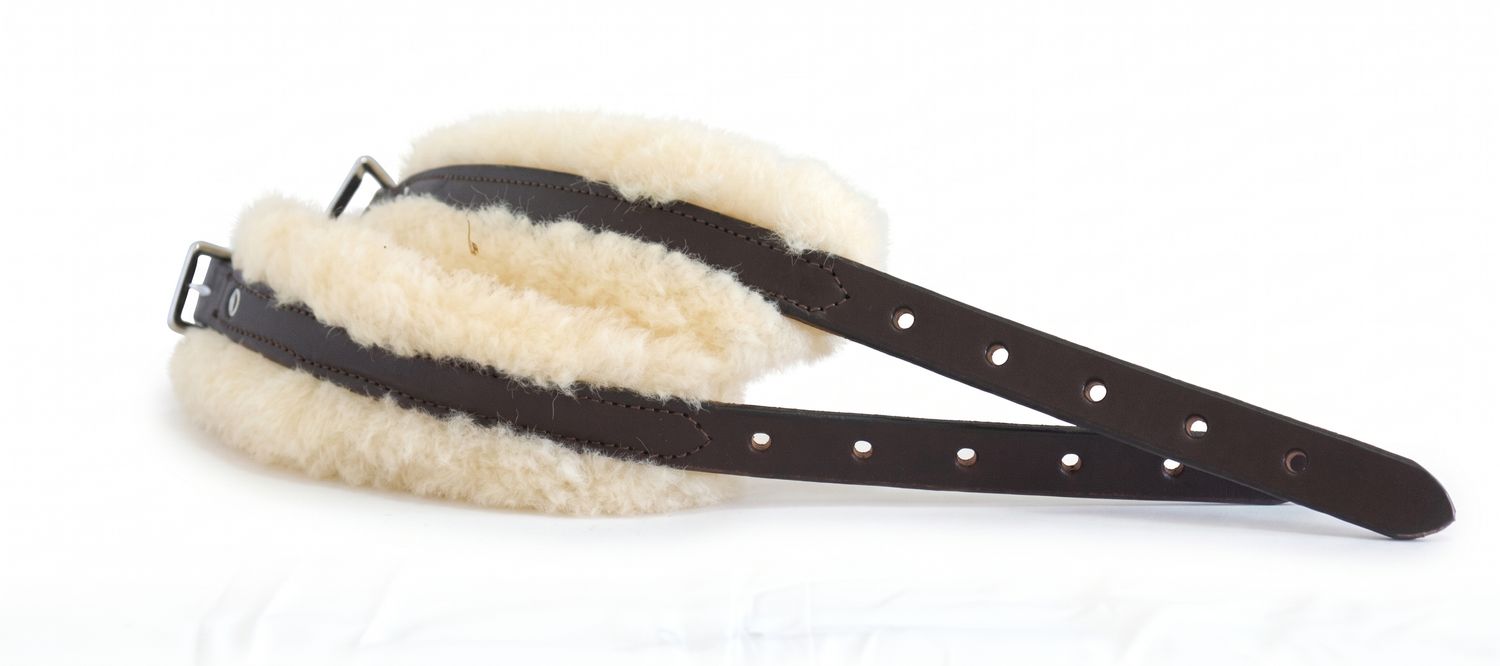 Blue Ribbon Wool Lined Leather Cuffs