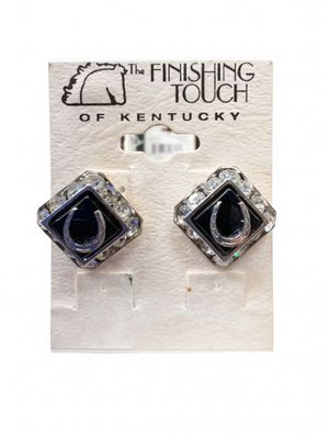 Horseshoe Earrings w/ Swarovski Crystal &amp; Stone