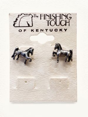Retro Silver Saddlebred Earrings