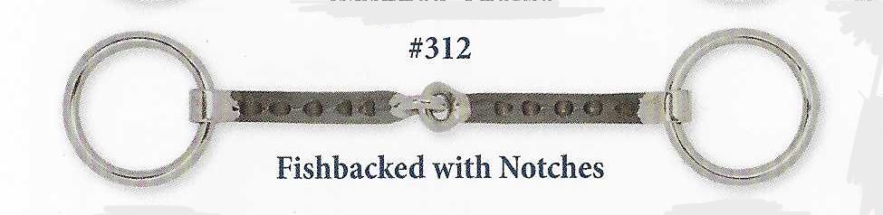 B312 Fishbacked Snaffle w/ Notches