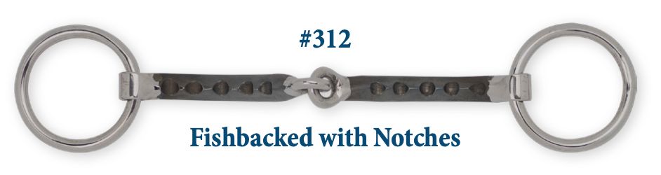 B312 Fishbacked Snaffle w/ Notches