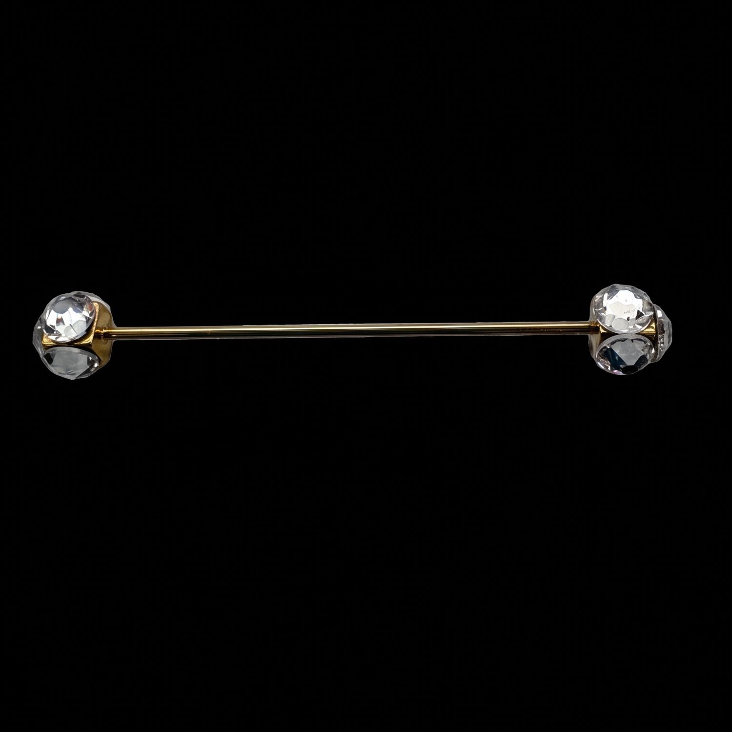 Jodi Nelson's Tie Bars w/ Crystals, Bar Color: Gold, Crystal Color: Clear