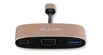 LMP USB-C VGA & USB 3.0 Multiport Adapter, Gold