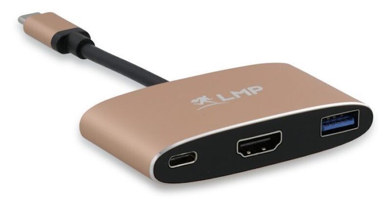 LMP USB-C HDMI & USB 3.0 Multiport Adapter, gold LMP USB-C HDMI & USB 3.0 Multiport Adapter, gold