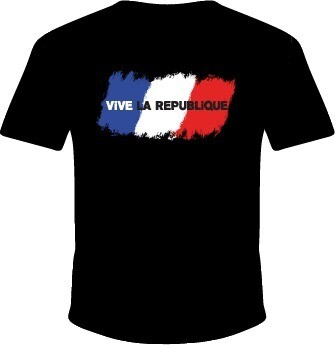 Мужская футболка  с принтом Vivе La Republique Front, Black T-hub
