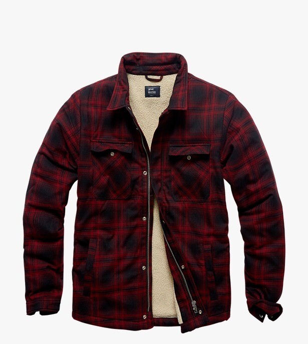 Мужская куртка Class Sherpa Red Check Vintage Industries