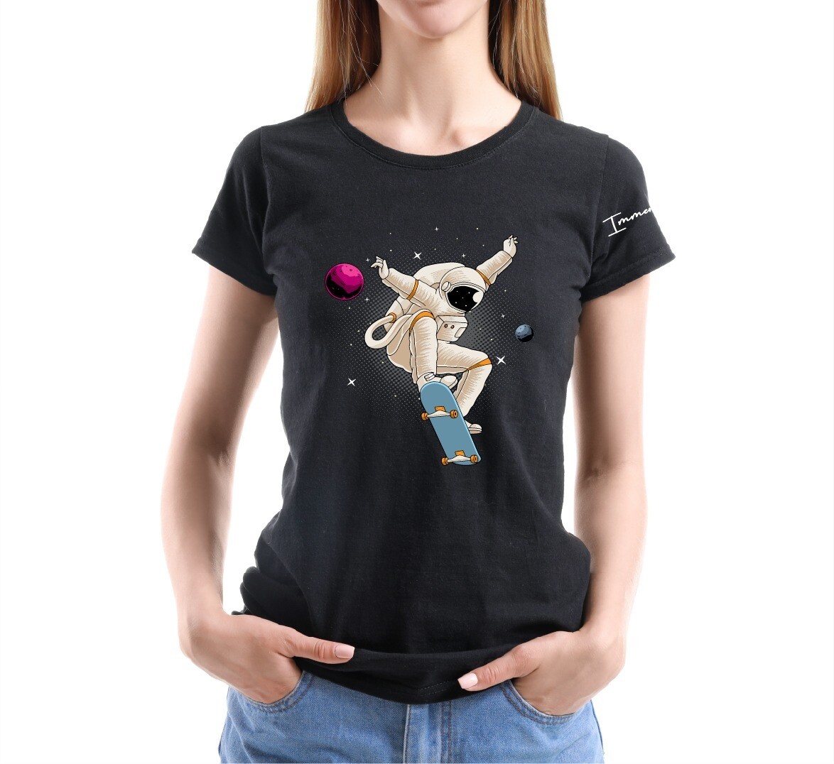 Женская футболка с принтом Astronaut Skater 2  T-hub