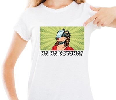 Женская футболка с принтом HA-HA GOTCHA  T-hub