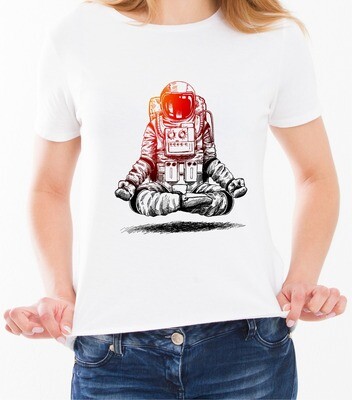 Женская футболка с принтом Astro-Yoga-White T-hub